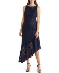 Eliza J - Sequin Lace Asymmetric Hem Cocktail Dress - Lyst