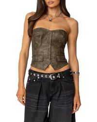 Edikted - Maysen Faux Leather Corset Top - Lyst