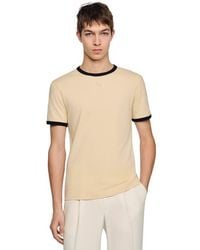 Sandro - Two-Tone Patch T-Shirt - Lyst