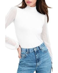 MARCELLA - Liv Mesh Sleeve Jersey Top - Lyst