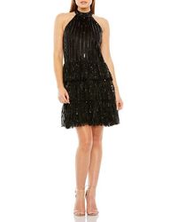 Mac Duggal - High Neck A-Line Ruffle Sequin Mini Dress - Lyst