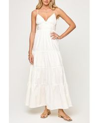 LSPACE - Laina Tiered Cotton Poplin Cover-Up Maxi Dress - Lyst