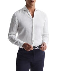 Reiss - Ruban Linen Button-up Shirt - Lyst