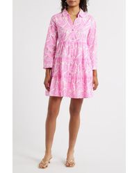 Lilly Pulitzer - Angie Tiered Long Sleeve Cotton Swing Shirtdress - Lyst