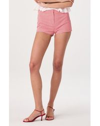 Astr - Valerie Gingham Stretch Cotton Micro Shorts - Lyst
