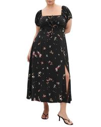 City Chic - Abbie Floral Print Midi Dress - Lyst