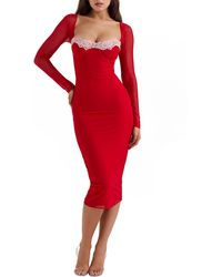 House Of Cb - Seraphina Corset Detail Long Sleeve Dress - Lyst