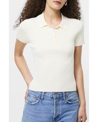 French Connection - Crinkle Knit Slim Polo - Lyst