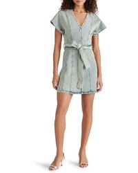 Steve Madden - Joelle Belted Denim Minidress - Lyst