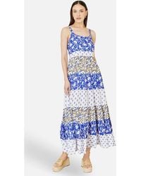 Yumi' - Patchwork Print Tiered Maxi Dress - Lyst