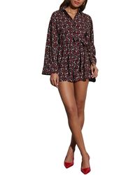 Vici Collection - Angelina Floral Print Long Sleeve Romper - Lyst