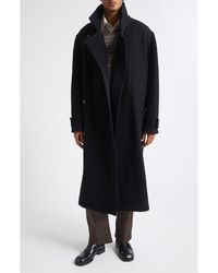 Lemaire - Double Face Wool Wrap Coat - Lyst