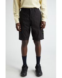 Stone Island - Regular Fit Stretch Cotton Cargo Bermuda Shorts - Lyst