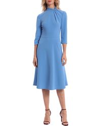 DONNA MORGAN FOR MAGGY - Twist Collar Fit & Flare Dress - Lyst