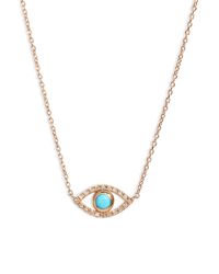 Anzie - Evil Eye Turquoise & Diamond Pendant Necklace - Lyst