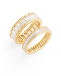 Nordstrom - Set Of 2 Channel Cubic Zirconia Rings - Lyst