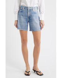 Rag & Bone - Rb Miramar Kaia High Waist Relaxed Fit Faux Denim Ponte Shorts - Lyst