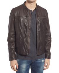 John Varvatos - Regular Fit Leather Jacket - Lyst