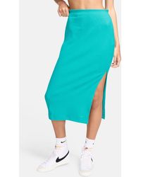 Nike - Side Slit Rib Midi Skirt - Lyst