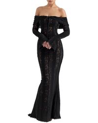 house of cb belle maxi dress House Of CB Belle Sequinned Pine Green Open Back Maxi Dress