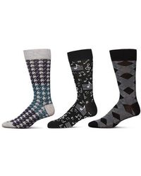 Memoi - Hobby Assorted 3-Pack Crew Socks - Lyst