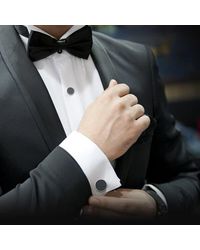 Link Up - Classic Round Brass And Gemstone Cufflinks And Tuxedo Studs - Lyst