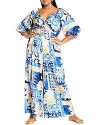 City Chic - Print Wide Leg Jumpsuit At Nordstrom - Lyst