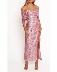 Petal & Pup - Lilia Off The Shoulder Floral Jacquard Maxi Dress - Lyst