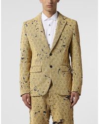 Philipp Plein - Destroyed Denim Jacquard Blazer Monogram - Lyst