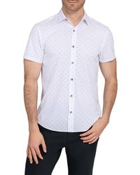 W.r.k. - Trim Fit Abstract Star Print Short Sleeve Performance Button-Up Shirt - Lyst