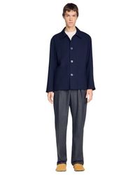 Sandro - Buttoned Wool Worker Jacket - Lyst
