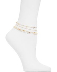 BP. - Set Of 5 Beaded Anklets - Lyst