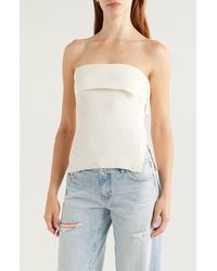PacSun - Kate Side Button Foldover Rib Tube Top - Lyst