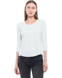 Wilt - Shrunken Crew 3/4 Sleeve Mock Layer Tee - Lyst