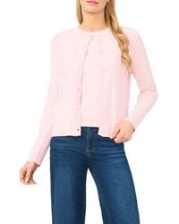 Halogen® - Cable Stitch Cotton Cardigan - Lyst