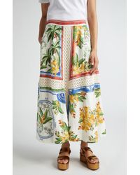 FARM Rio - Tropical Destination Linen Blend Skirt - Lyst