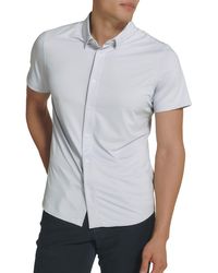 7 Diamonds - Owen Solid Short Sleeve Performance Button-up Shirt - Lyst