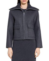 Theory - Wool Blend Zip Jacket - Lyst