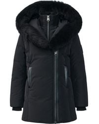 Mackage - Kids' Leelee Genuine Shearling Trim Hooded Down Puffer Coat - Lyst