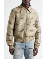 Amiri - Striped Floral Print Blouson Zip Jacket - Lyst