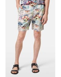 Scotch & Soda - Print Mid Length Swim Trunks - Lyst