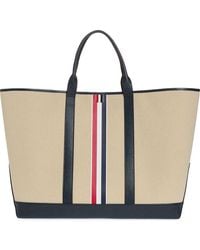Thom Browne - Oversize Canvas & Leather Tool Tote - Lyst