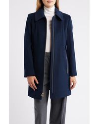 Michael Kors - Front Zip Wool Blend Coat - Lyst