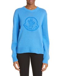 Moncler - Embroidered Logo Virgin Wool & Cashmere Sweater - Lyst