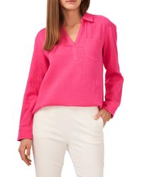 Chaus - V-Neck Collared Blouse - Lyst