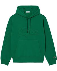 Lacoste - Relaxed Fit Logo Patch Hoodie - Lyst
