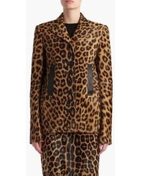 KHAITE - Saraphina Print Genuine Calf Hair Blazer - Lyst