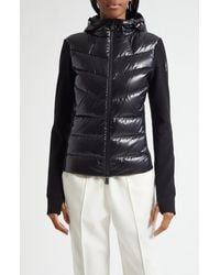 Moncler - Fleece & Quilted Down Hooded Jacket - Lyst