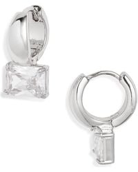 Nordstrom - Cubic Zirconia Drop Huggie Earrings - Lyst