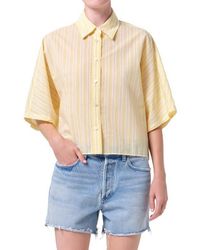 Agolde - Merrin Stripe Boxy Cotton & Nylon Poplin Button-Up Shirt - Lyst